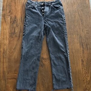 denim forum, the Arlo high-rise straight black denim jeans size 26